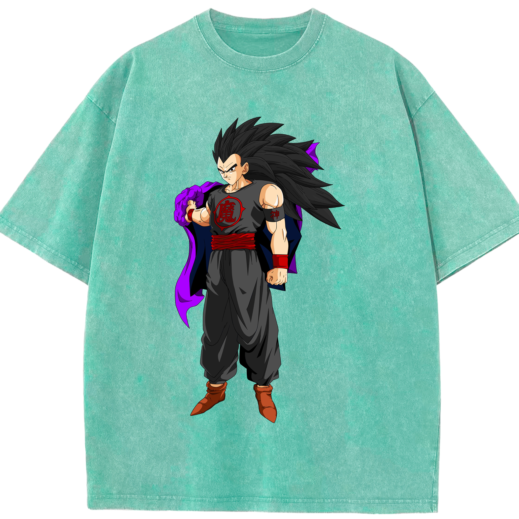 （画像用） ドラゴンボール ベジータ四世（Bejīta Yonsei）DRAGON BALL Vegeta IV 綿100% ヴィンテージ風 半袖Tシャツ（フロントプリント）